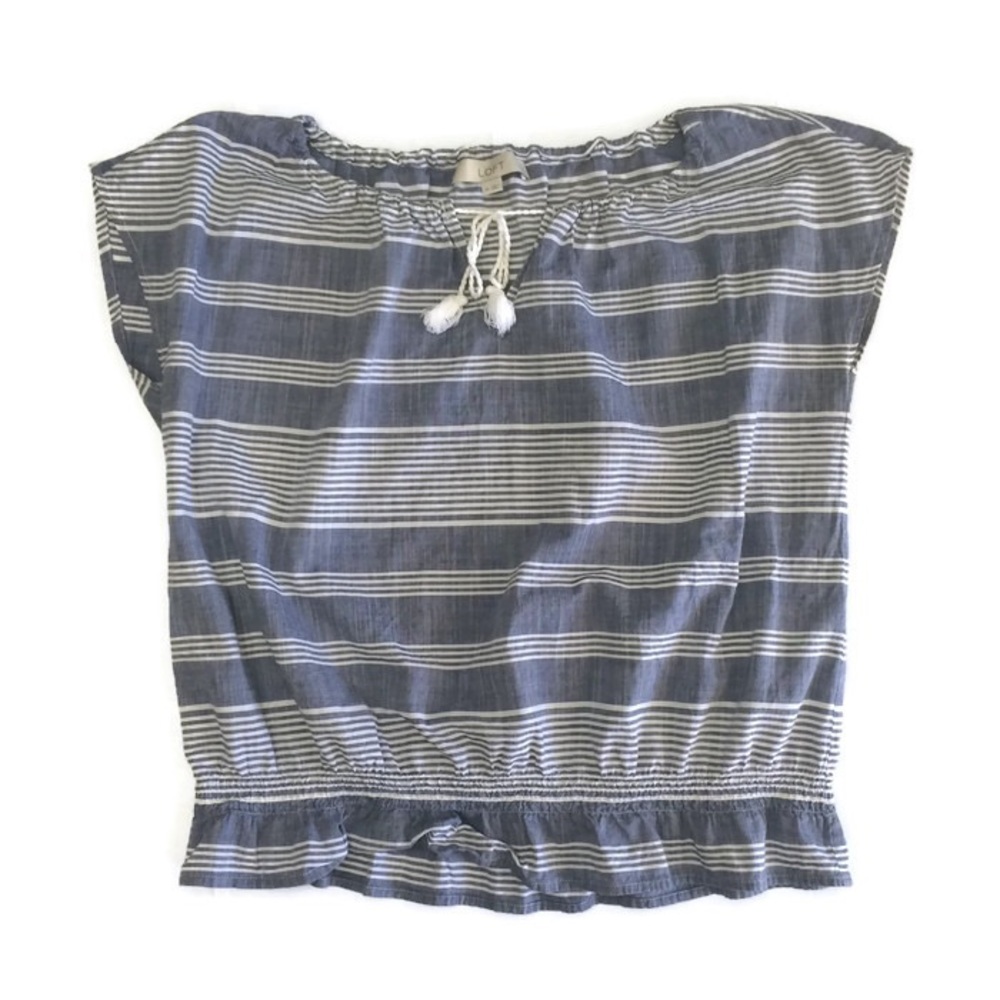 Ann Taylor LOFT Striped Top Sz Medium 100% Cotton